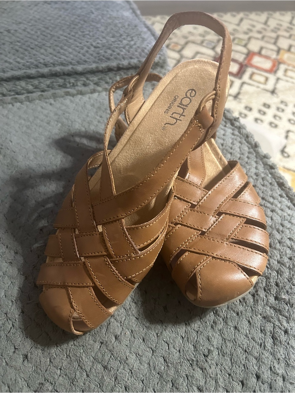 Earth Origins Berri Woven Slingback Sandals size 8 women